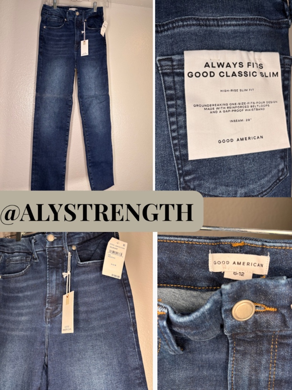 NWT Good American Always Fits Good Classic Slim Jeans